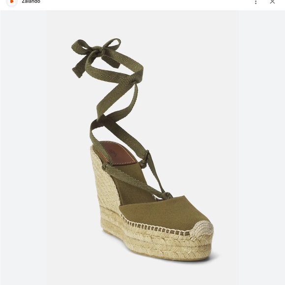 Polo Ralph Lauren Shoes - Ralph Lauren Olive Green Espadrille Wedge Sandals Size 7 New